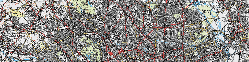 Old map of Barnsbury in 1920