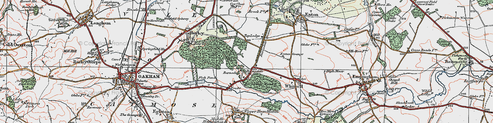 Old map of Burley Wood in 1921