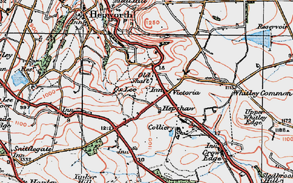 Old map of Barnside in 1924