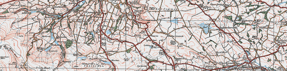 Old map of Barnside in 1924
