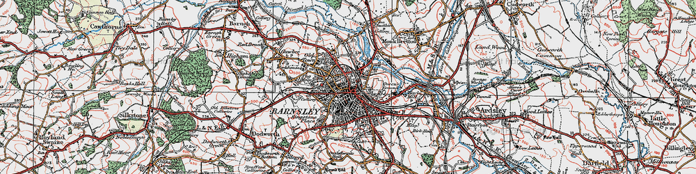 Old map of Barnsley in 1924