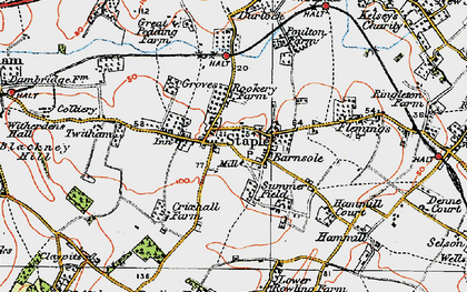 Old map of Barnsole in 1920