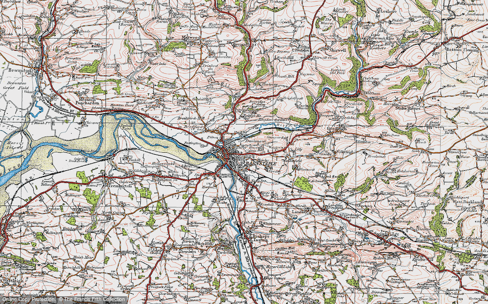 Vintage Folding Map 1920 BARNSTAPLE BIDEFORD & District 