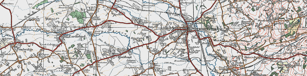 Old map of Barons' Cross in 1920