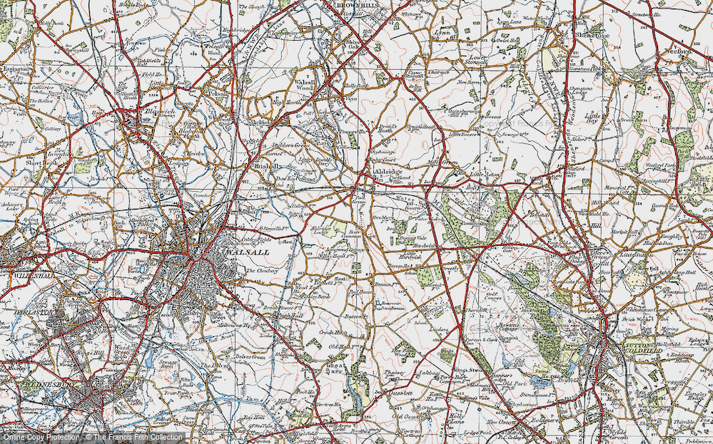 Old Map of Barr Common, 1921 in 1921