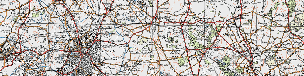 Old map of Barr Common in 1921