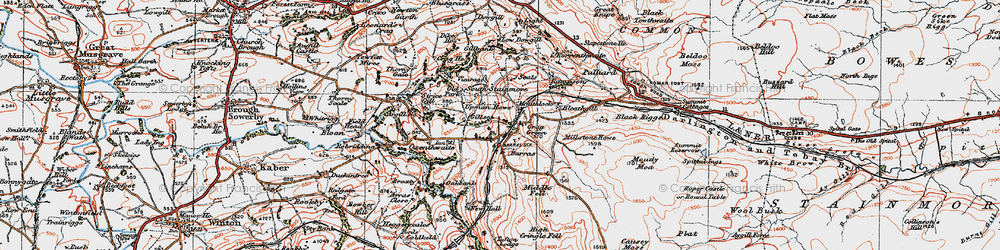 Old map of Black Riggs in 1925