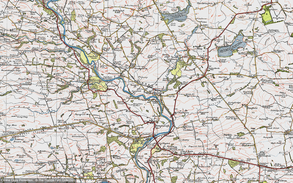 Old Map of Barrasford, 1925 in 1925