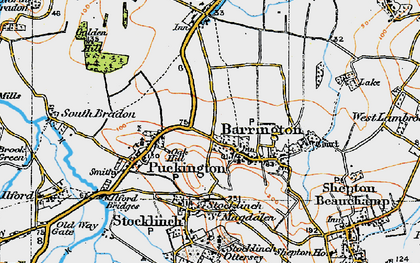 Old map of Barrington Court in 1919