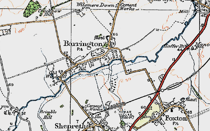 Old map of Barrington in 1920