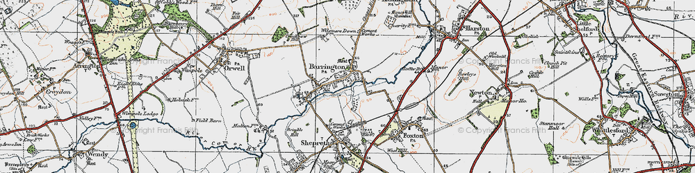 Old map of Barrington in 1920