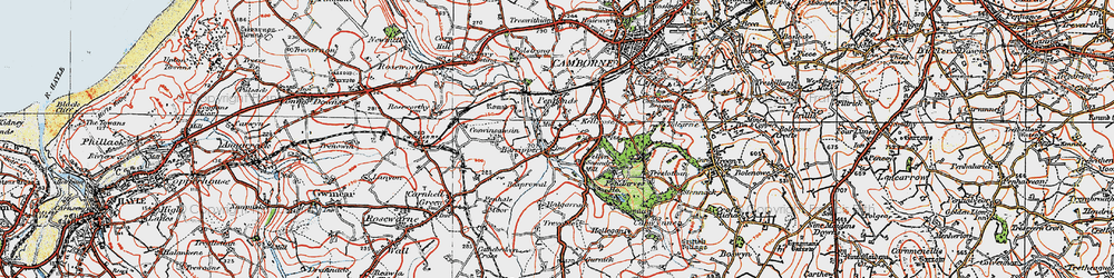 Old map of Barripper in 1919