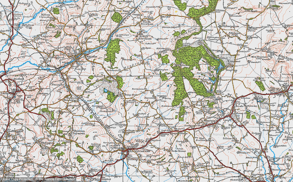 Old Map of Historic Map covering Stavordale Priory in 1919