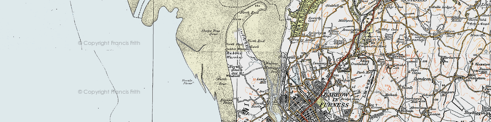 Old map of Barrow in 1924