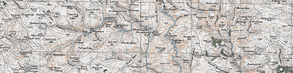 Old map of Barrow Burn in 1926
