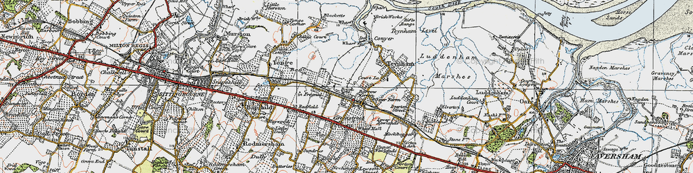 Old map of Barrow Green in 1921