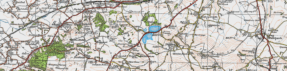 Old map of Barrow Gurney in 1919