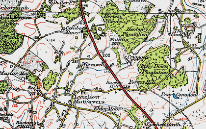 Old map of Lytchett Heath in 1919