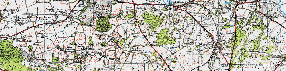Old map of Lytchett Heath in 1919