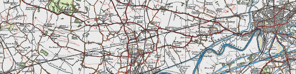 Old map of Barrow's Green in 1923