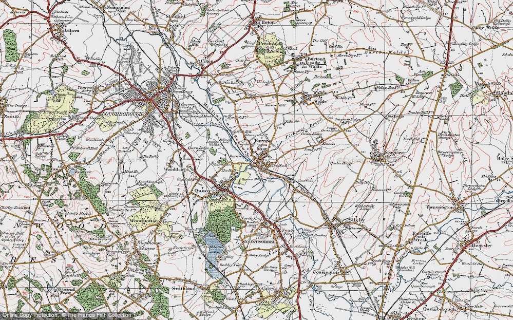 Old Map of Barrow upon Soar, 1921 in 1921