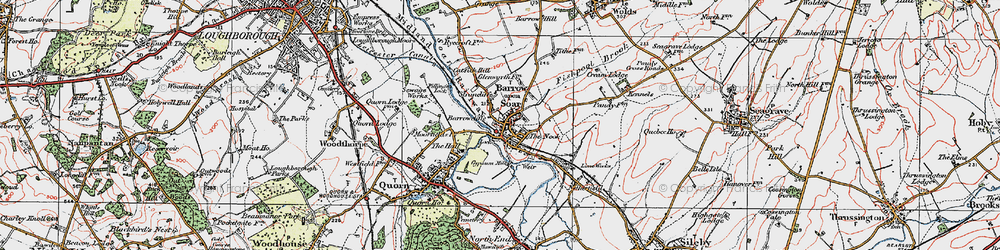 Old map of Barrow upon Soar in 1921