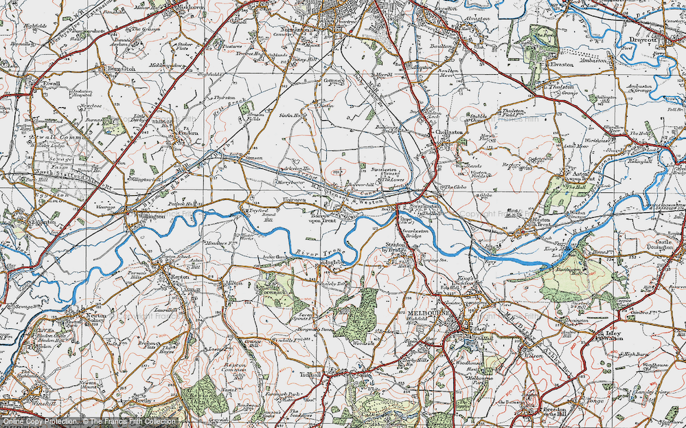 Old Map of Historic Map covering Barrow-hill in 1921