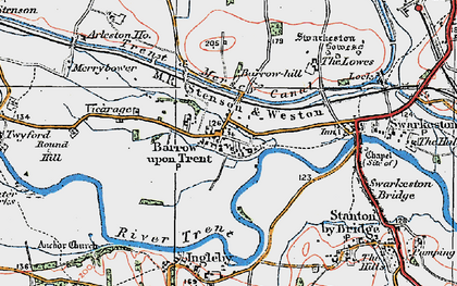 Old map of Barrow-hill in 1921