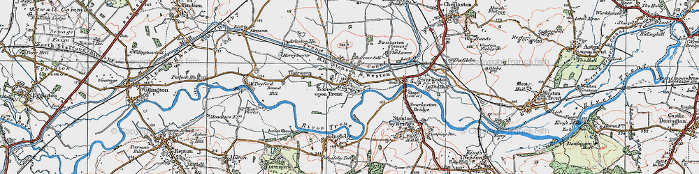 Old map of Barrow upon Trent in 1921