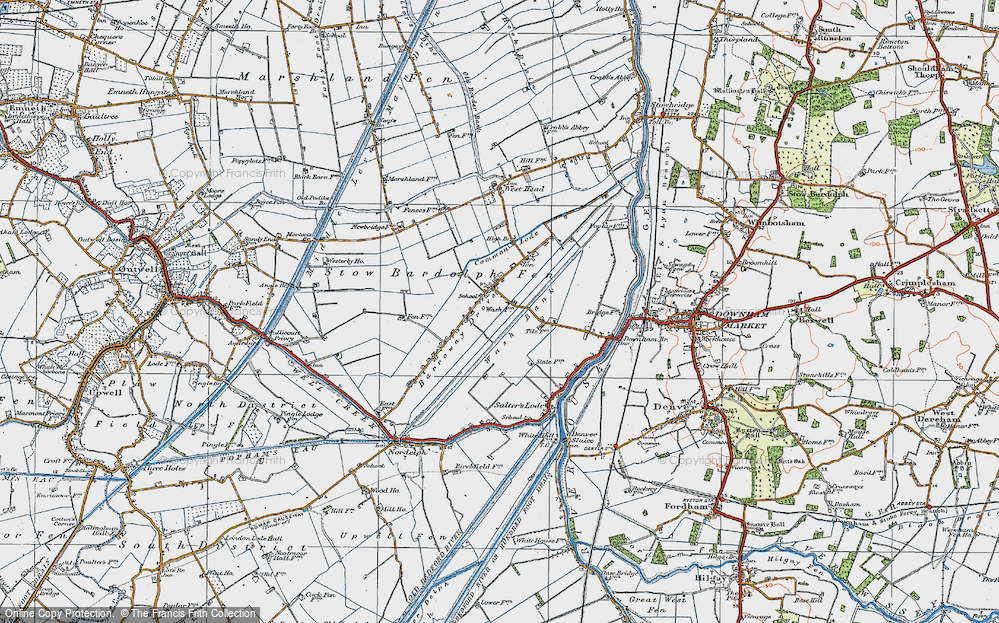 Old Map of Barroway Drove, 1922 in 1922