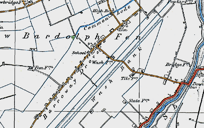 Old map of Barroway Drove in 1922