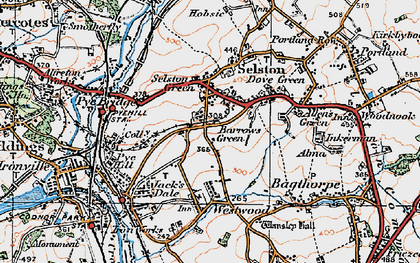 Old map of Barrows Green in 1921