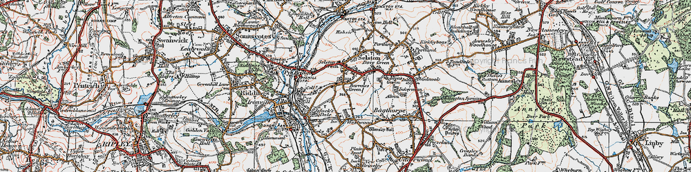 Old map of Barrows Green in 1921