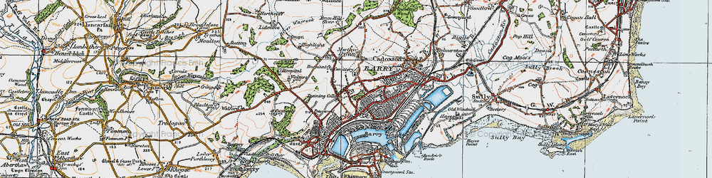 Old map of Barry in 1919
