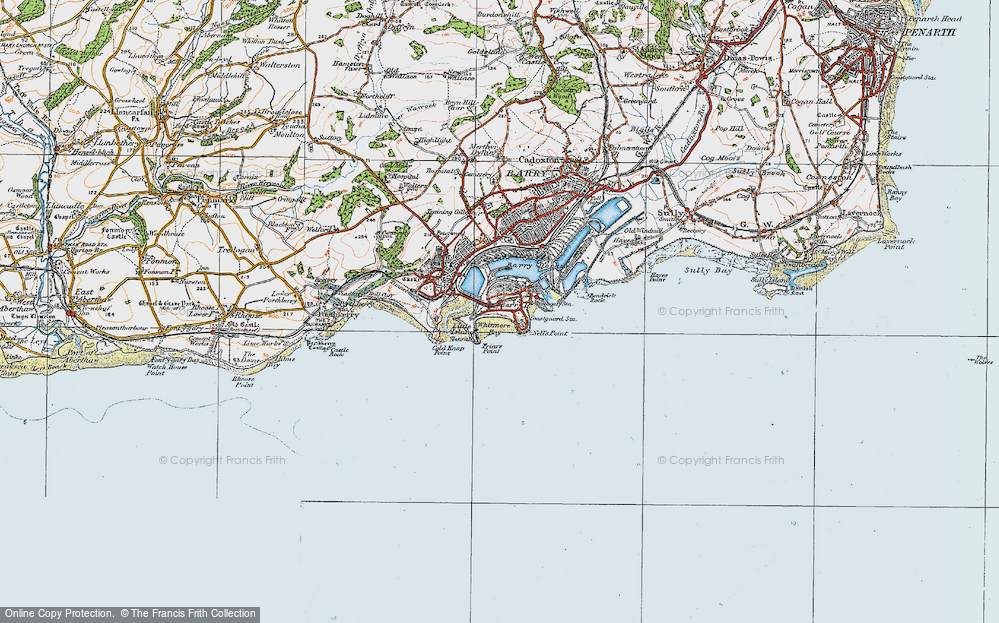 Old Map of Historic Map covering Whitmore Bay in 1919