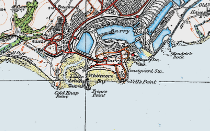 Old map of Barry Island in 1919