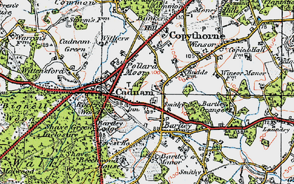 Old map of Bartley in 1919