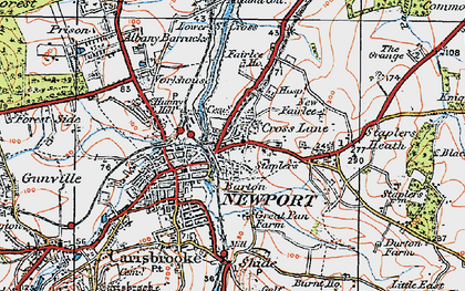 Old map of Barton in 1919