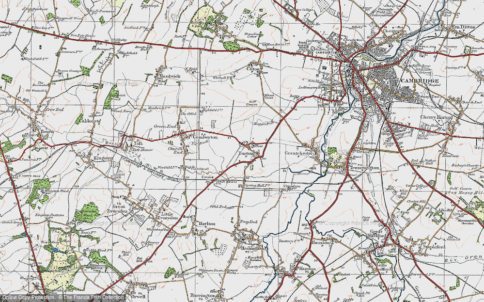 Old Map of Historic Map covering Tit Brook in 1920