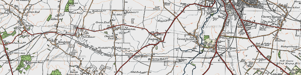 Old map of Barton in 1920