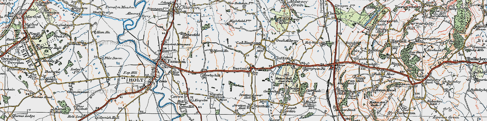Old map of Barton in 1924