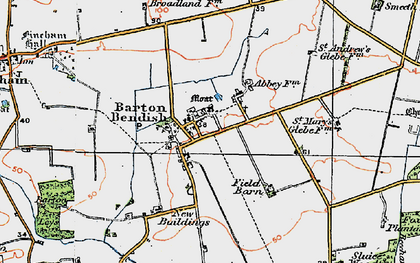 Old map of Barton Leys in 1921