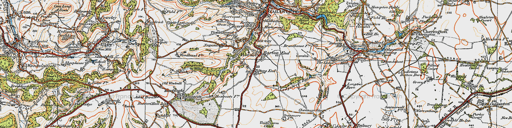 Old map of Barton End in 1919