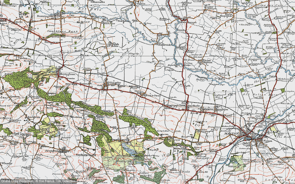 Old Map of Barton-le-Street, 1925 in 1925