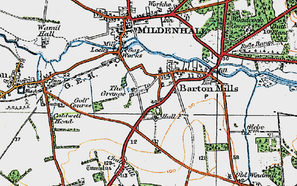 Old map of Barton Mills in 1920
