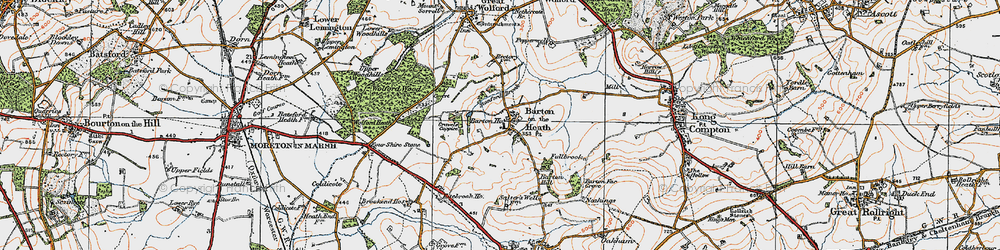 Old map of Barton-on-the-Heath in 1919