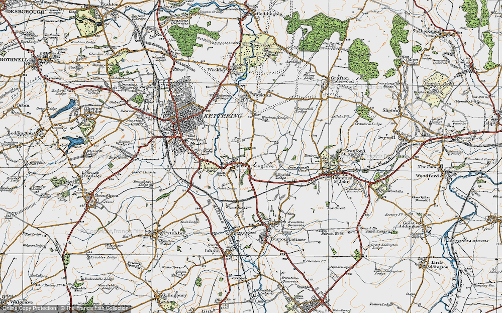 Old Map of Historic Map covering Wicksteed Park in 1920