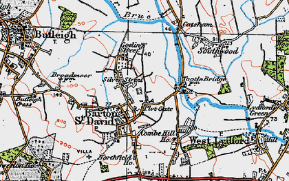 Old map of Barton St David in 1919