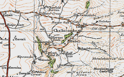 Old map of Barton Town in 1919