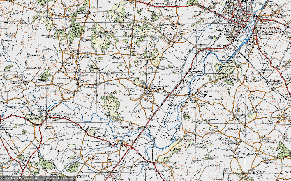 Old Map of Barton-under-Needwood, 1921 in 1921